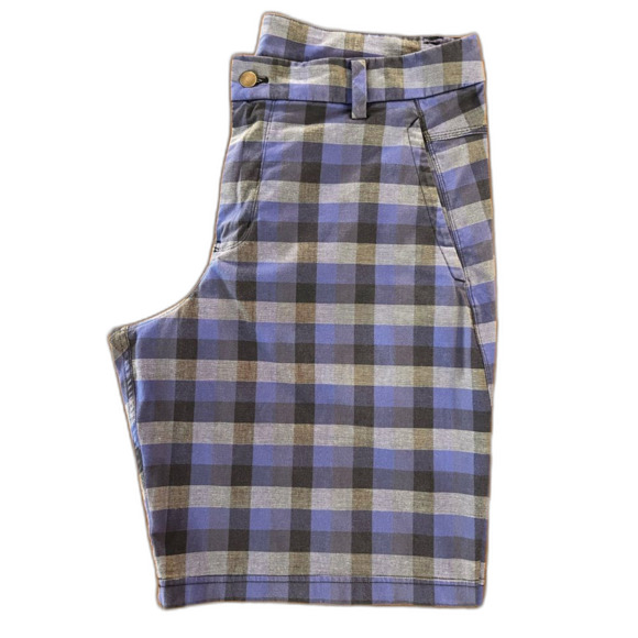 Lululemon Commission 10" Plaid Stretch Cotton Golf Shorts Blue Gray Men’s 38 - Picture 3 of 8